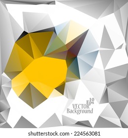 Multicolor ( Yellow, Gray, Brown ) Design Templates. Geometric Triangular Abstract Modern Vector Background. 