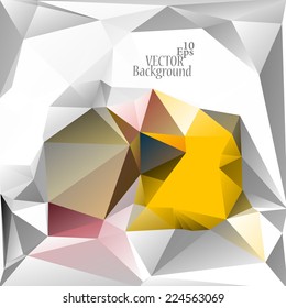 Multicolor ( Yellow, Gray, Rose ) Design Templates. Geometric Triangular Abstract Modern Vector Background. 