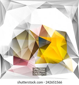 Multicolor ( Yellow, Gray, Rose ) Design Templates. Geometric Triangular Abstract Modern Vector Background. 