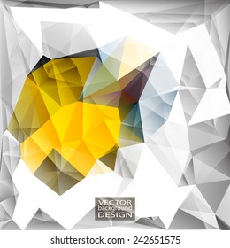 Multicolor ( Yellow, Gray, Rose ) Design Templates. Geometric Triangular Abstract Modern Vector Background. 