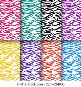 Multicolor zebra print skin vector illustration design.