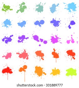 Multicolore Paint splat vector illustration isolated on white