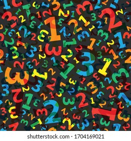 Multicolored 123 number background seamless