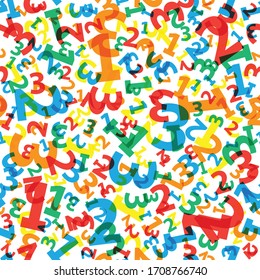 Multicolored 123 number background seamless