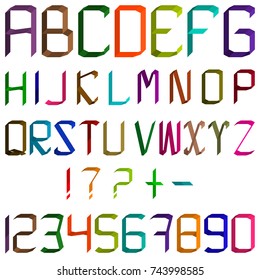 Multicolored 3d Alphabet Made Cardboard Paper Stock Vector (Royalty ...