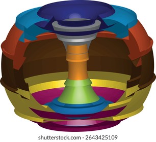 Multicolored 3D Ball with Central Opening