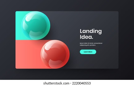 Multicolored 3D balls cover template. Unique corporate identity vector design illustration.