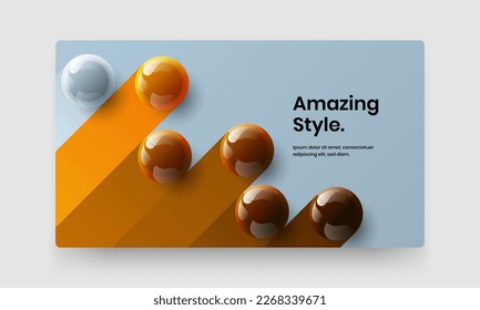 Multicolored 3D balls pamphlet concept. Creative handbill vector design illustration.