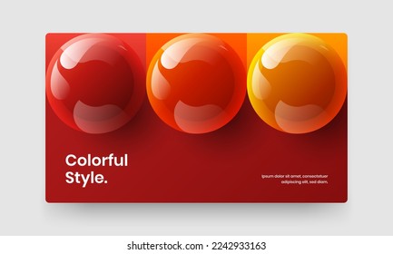 Multicolored 3D balls pamphlet layout. Premium front page design vector illustration.