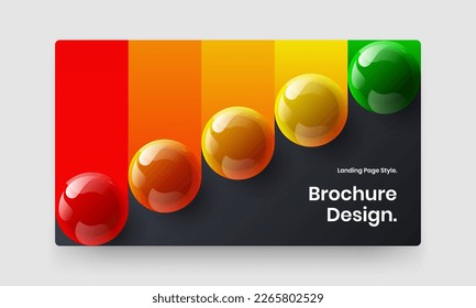 Multicolored 3D balls placard template. Simple horizontal cover design vector concept.