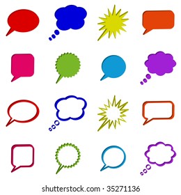 Multicolored 3D Call out or talk buttons