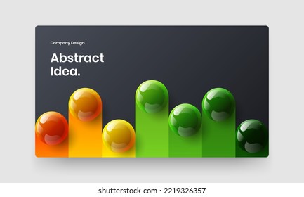 Multicolored 3D spheres company identity illustration. Unique site screen design vector concept.