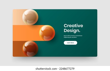 Multicolored 3D spheres corporate cover concept. Trendy front page design vector template.