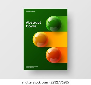 Multicolored 3D spheres corporate identity illustration. Minimalistic presentation vector design layout.
