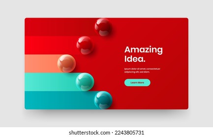 Multicolored 3D spheres handbill concept. Unique corporate cover design vector illustration.