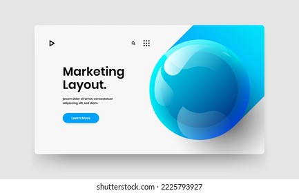 Multicolored 3D spheres leaflet template. Bright corporate cover vector design layout.