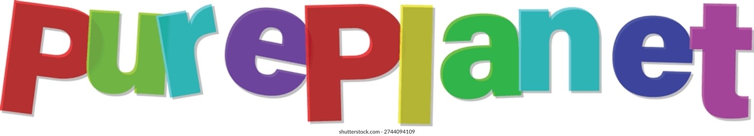 Multicolored 3d text reading pure planet
