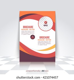 Multicolored A4 Flyer and Brochure. Catalog Cover Template, Corporate Leaflet Design