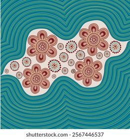 Multicolored aboriginal art vector. aboriginal art.