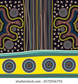 Multicolored aboriginal art vector. aboriginal art. Australian aboriginal art. 