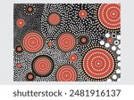 Multicolored aboriginal art vector.aboriginal art.