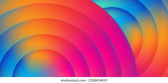 Multicolored abstract background design. Fluid gradient circle shapes composition. Futuristic design landing page, cover, banner, ads, social media, presentation concept.