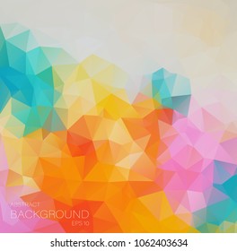 Multicolored abstract background with gradient triangle shapes