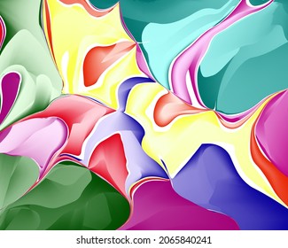 Multicolored abstract background with gradient. Wallpaper with stains in fluid style. Graphic gradient in liquid style for your design. Printable cover for the site.