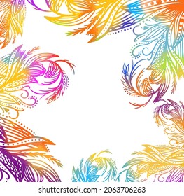 Multi-colored abstract background of lines and butterflies. Vector illustration
