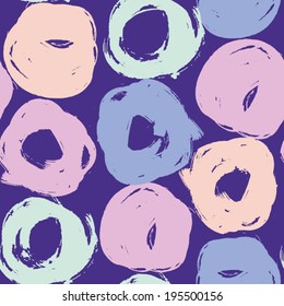 Multicolored abstract background. Seamless pattern with round hand drawn shapes.