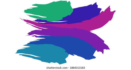multi-colored abstract brush on white background