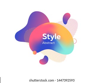 Multi-colored abstract bubble shapes with lines. Dynamical colored forms. Vector illustration. Can be used for advertising, marketing, presentation