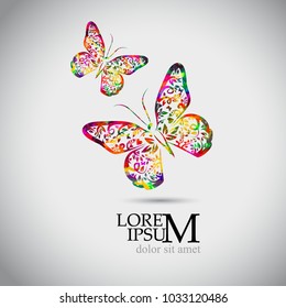 Multicolored abstract butterflies