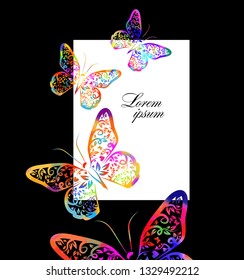 Multicolored abstract butterflies