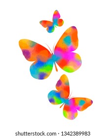 Multicolored abstract butterflies