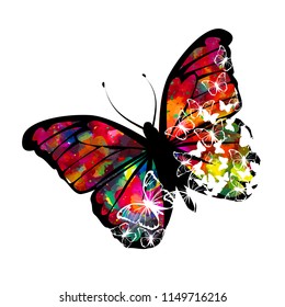 Multicolored abstract butterfly object