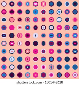 Multicolored abstract circles in modern style. Geometric seamless pattern. Background for design. EPS10
