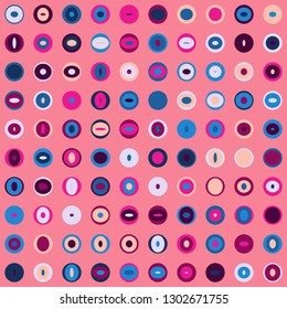 Multicolored abstract circles in modern style. Geometric seamless pattern. Background for design. EPS10