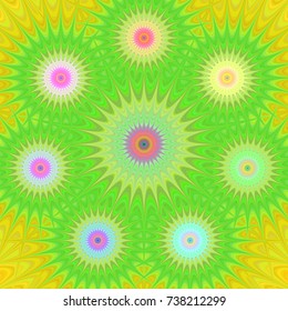 Multicolored abstract computer generated fractal mandala background