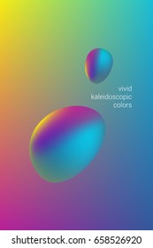 Multicolored abstract cover with two blob shaped objects. Full vector artwork