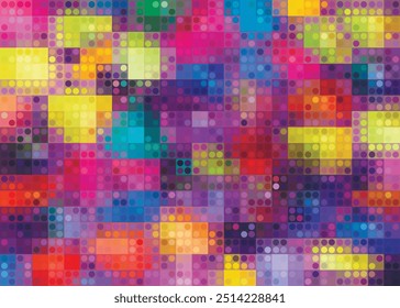 Multicolored Abstract Digital Pixel Vector Background Bright Holidays