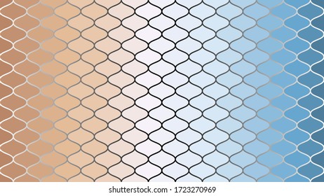 multicolored abstract figures with smooth edges and a black and white stroke are arranged in rows according to the principle of color transition. Beautiful geometric wallpaper. vector