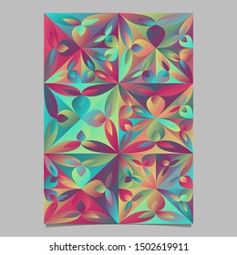 Multicolored abstract floral mosaic pattern template - colorful gradient vector brochure graphic design