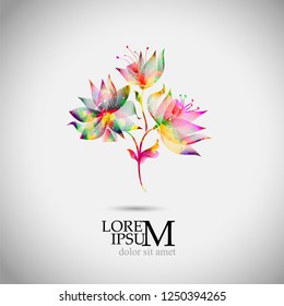 Multicolored abstract flower from lines. Vector