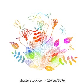 Multi-colored abstract flower. Vector illustration