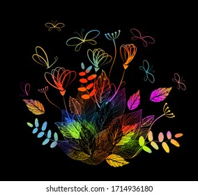 Multi-colored abstract flower. Vector illustration