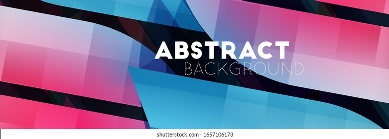 Multicolored abstract geometric pattern leaves vector background. 3d shapes with shadow for banners, web, brochure, poster