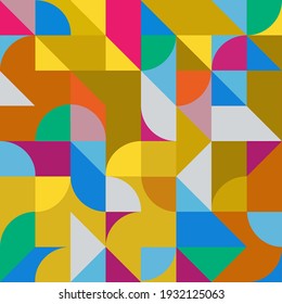 Multi-colored Abstract Geometric Shapes Background. Seamless Color Vector
