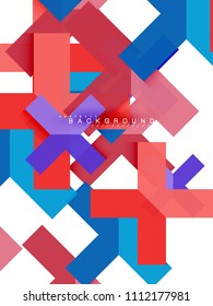 Abstrakte, mehrfarbige geometrische Formen, geometrischer Hintergrund für Webbanner, Geschäftspräsentation, Werbepaket, Druckvorlage, Bildschirmhintergrund