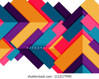 Multicolored abstract geometric shapes, geometry background for web banner, business presentation, ads package, print template, wallpaper